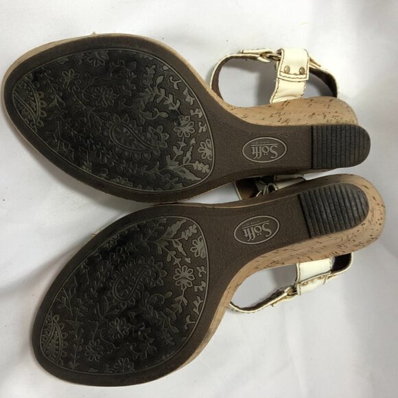 SOFFT WHITE CORK WEDGE HEELS SIZE 7.5M - Picture 3 of 3